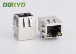 100M Tab Down Shield single port CAT5 RJ45 network JACK with filter, G/Y LEDS