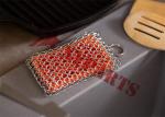 Removable Silicon Chainmail Scrubbing Pad Bind Up With Ring Mesh For Cast Iron