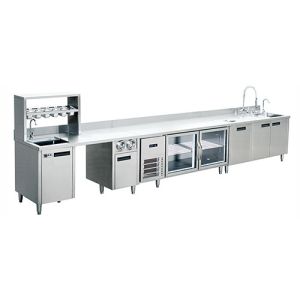 China Multifunctional Bar Counter Cocktail Station Stainless Steel Counter Freezer Commercial wholesale
