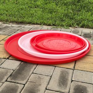 Red High Durability Circular Shape Feed Tray For Chicken