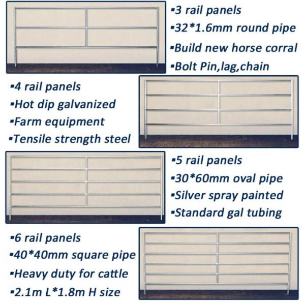 Hot Dipped Galvanized Pipe Full Welded Silver Painted AS/NZS standard 1.8mx2.1m width Livestock Panels