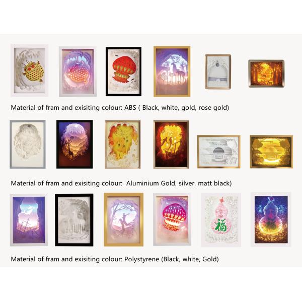 3d Cube Shadow Box Night Light Theme Ocean With LED Music System