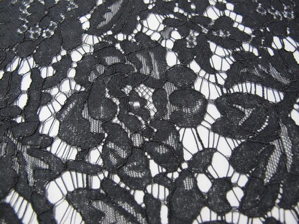 Cotton Nylon Rayon Corded Lace Fabric