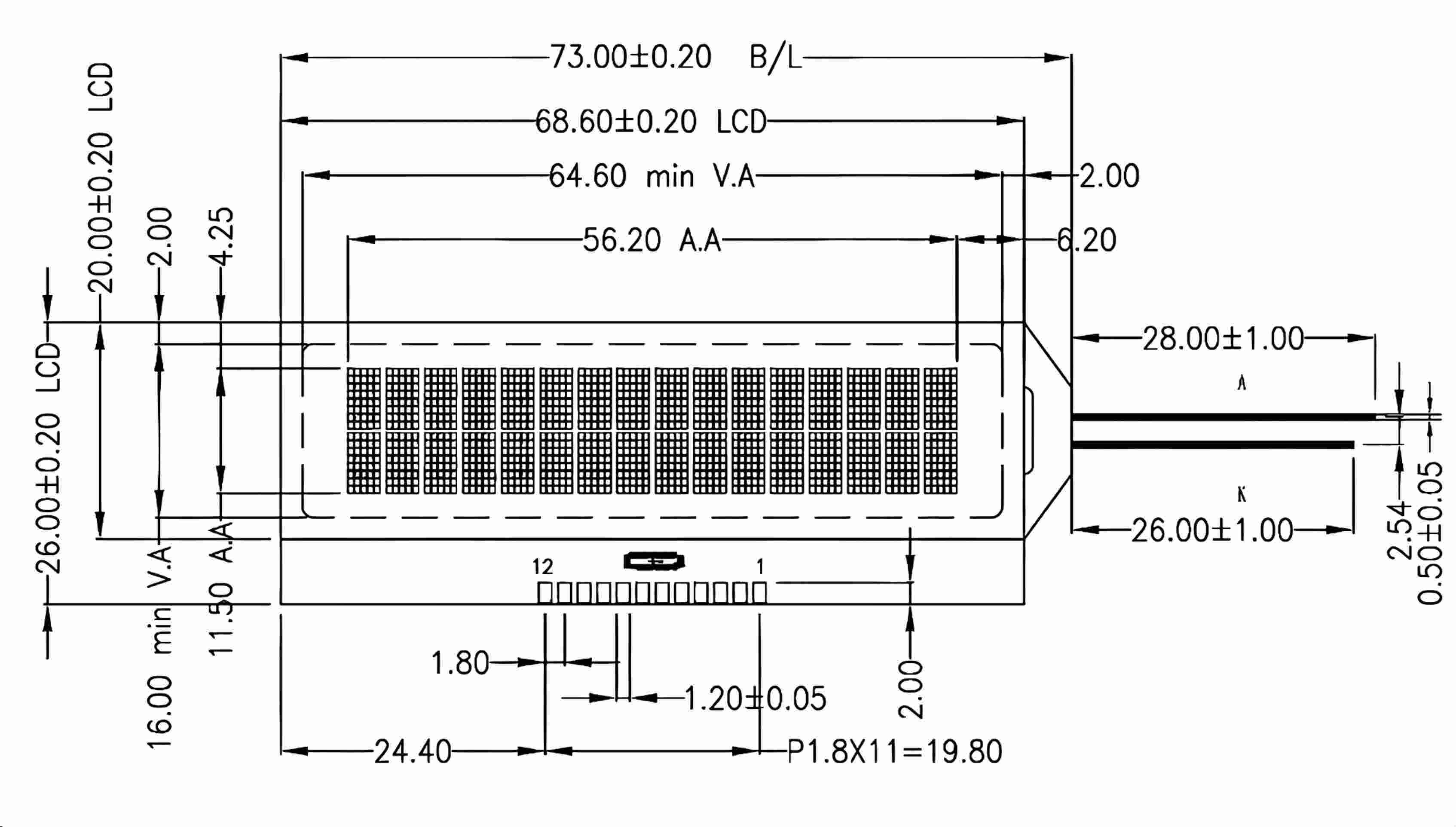 3V COG Monochrome Character LCD Display Module SPI LCD Monitor For Consumer Electronics