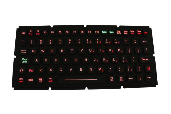 Quality Ruggedized Computer Silicone Rubber Keypad IP67 EMC USB PS2 Wired With Backlit for sale