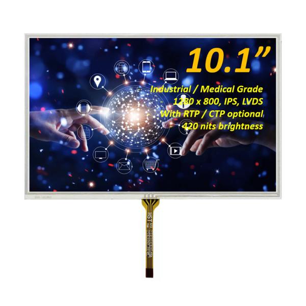 Quality 10.1 Inch TFT LCD Display 1280x800 Resolution With Resistive Touch Panel for sale