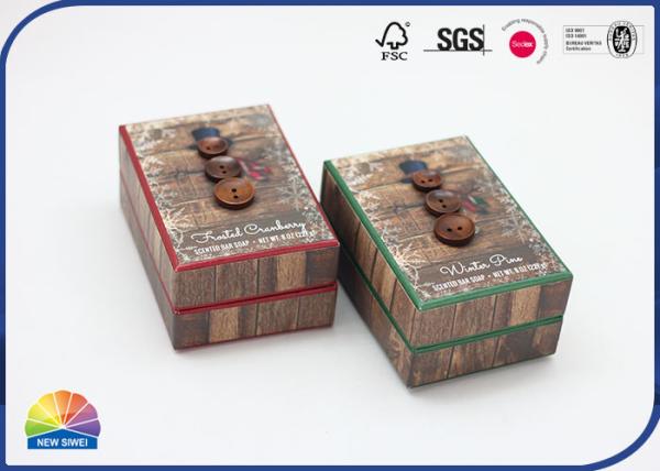 Quality Snow Man Soap Rigid Shoulder Box With Button Matte Lamination for sale