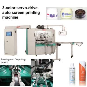 China 3 Color Servo Driven Fully Automatic Screen Printing Machine 360 Degree Printing wholesale