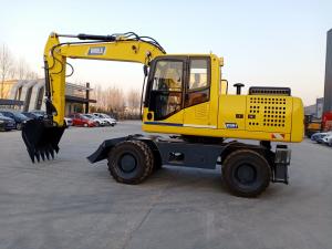 China Versatile Small Wheeled Excavator With 252L Fuel Tank Capacity For Various Operations wholesale