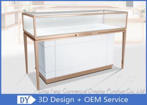 China Rose Gold Stainless Steel Frame Jewelry Display Cases With MDF Cabinet on sale