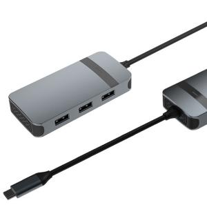 5 in 1 Aluminum USB type C Hub with Mutiple Ports 5Gbps Data Transfer Speed 3.5mm Audio Jack