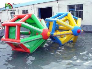 China Colorful 3 * 2.8m Blow Up Water Wheel PVC Tarpaulin Toy For Adult / Kids Summer Use on sale