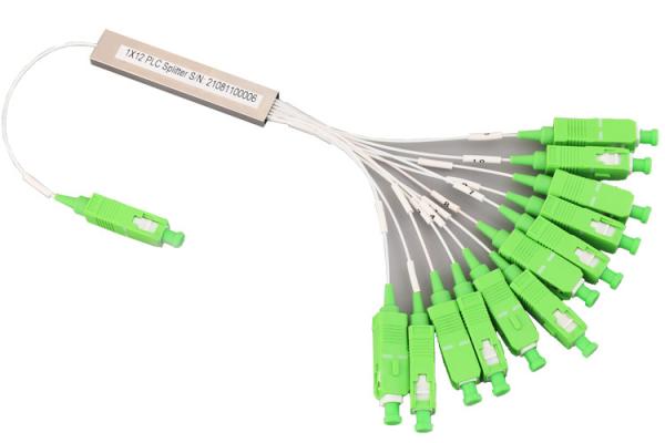 Quality PON LAN FTTX Mini Module 1X12 PLC Splitter 900um Singlemode SC APC PLC Fiber Splitter for sale