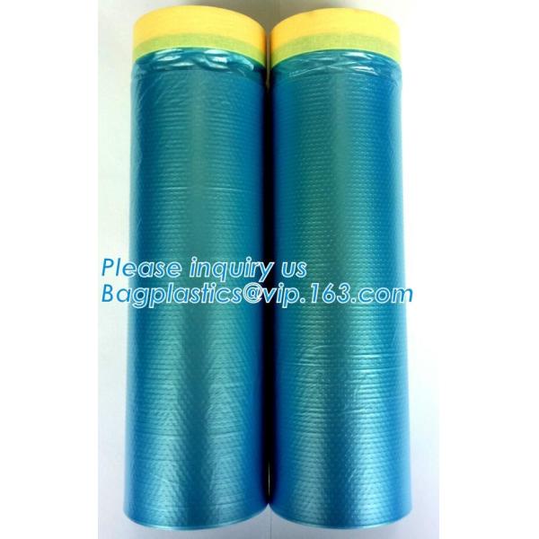 Pre-tapd paint masking film HDPE,Car paint repair masking film with tape, Hot sell masking film with adhesive tape, PAC