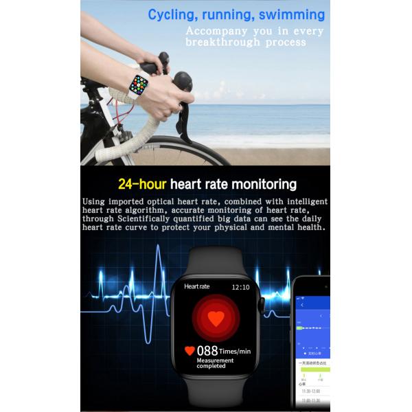 Silica Gel 1.75 Inch Touch Screen Smartwatch 170mAh Rechargeable