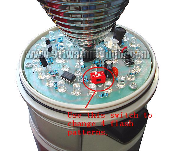 TBD-S125D LED beacon with 10W siren speaker, 4 flash pattern warning beacon