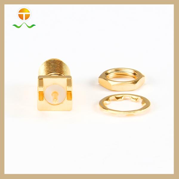 SMA Female PCB Mount Connector 50Ω 2700V Max Brass
