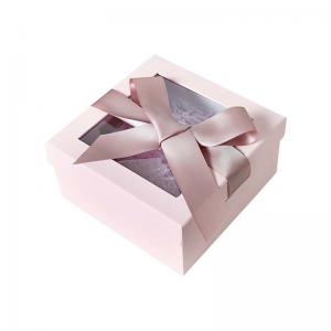 China Customized Square Recentage Pink Gift Box With Ribbon wholesale