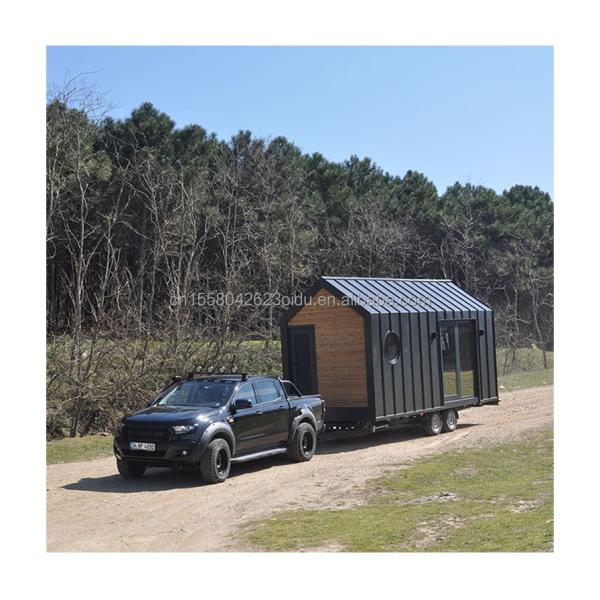 Modern Design Tiny House on Wheels Steel Material Outdoor Camping Garden Building Kit with 50/75/100mm Wave Sandwich Panel
