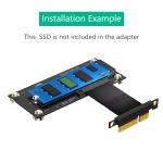 New VersionM.2 NGFF nvme M-key SSD to PCI- E 4X Extension Cable With magnetic