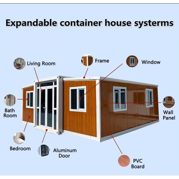 Wholesale 20FT/30FT/40FT Customized Plastic Film Packaging Foldable Expandable Mobile Container House