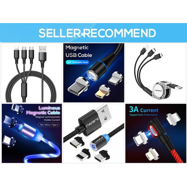 Nylon Braided 1.2M Magnetic Mini Usb Charging Cable