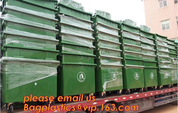 Quality 240liter plastic trash bin / waste bin, Eco-Friendly Feature and Outdoor Usage plastic garbage bin with pedal liners for sale