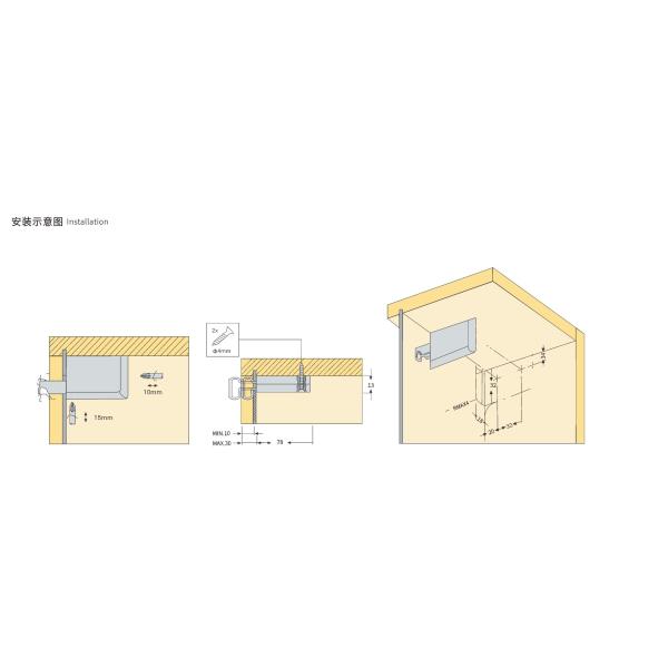 Heavy Duty Kitchen Cabinet Hanging Hardware with Iron Alloy Material