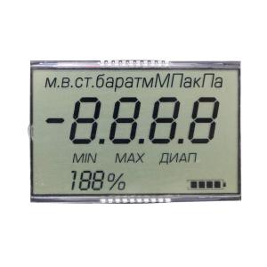 OEM Segment HTN LCD Display Monochrome Reflective Polarizer Type Metal Pin Connector