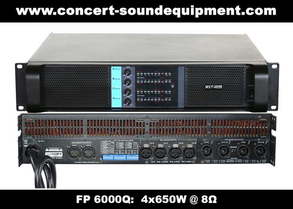 Quality 4 Channel Switch Mode Amplifier / 4x650W FP 6000Q For Stage Monitor And Small Line Array Speaker for sale