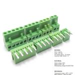 3.96mm Pitch PCB Pluggable Screw Terminal Blocks Plug + Pin Header Socket Green