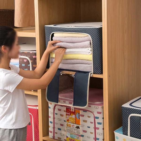 Quality 100L Dustproof Fabric Storage Box With Lid , Stackable Storage Containers For Clothes for sale