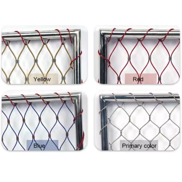 SS316 Inox Wire Net Ferrule Flexible Stainless Steel Cable Mesh For Railings