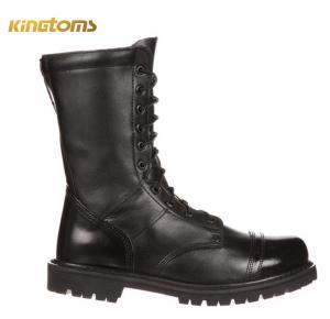 China 10 Side Zipper Ceremonial High Military Combat Boots Full Grain Leather wholesale