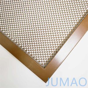 China Custom Mesh Screen Divider Architectural Woven Metal Mesh Champagne Gold wholesale