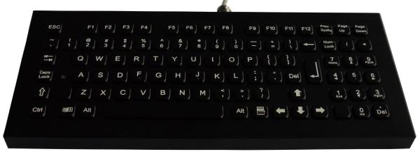 Quality Desktop Black Black Metal Keyboard with numeric keypad and Fn keys , metallic keyboard for sale