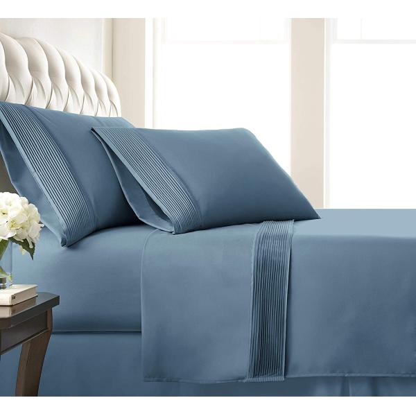 Transform Your Bedroom with Pleated Microfiber Bed Sheet Set 133 * 60 Fabric Density