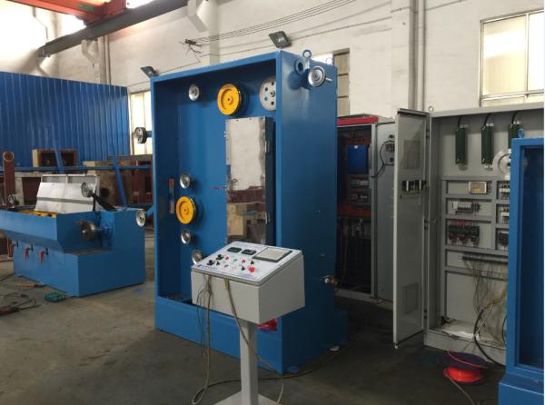 Blue Intermediate Wire Drawing Machine , Wire Making Machine With Online