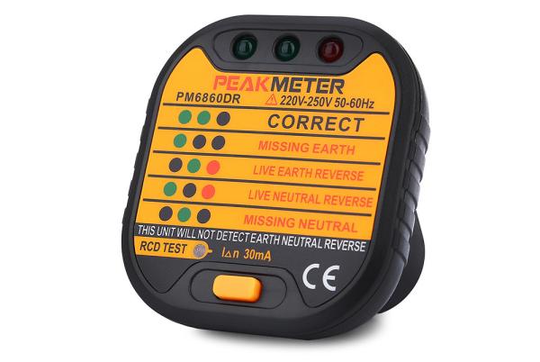 Quality 220V - 250V EU Plug Electric Socket Tester Support GFCI / RCD Test Functions for sale