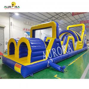 China Blue Yellow Giant Inflatable Obstacle Course Jumping Castle Bounce House wholesale