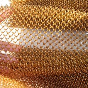 China Gold Stainless Steel Diamond Shape Decorative Metal Mesh For Curtain Or Decoration on sale