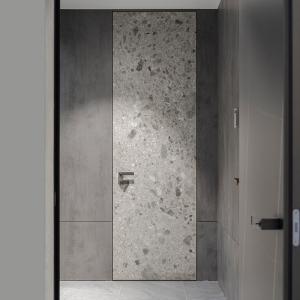 China Soundproof Black Aluminium Framed Internal Doors Rockstone Finish wholesale