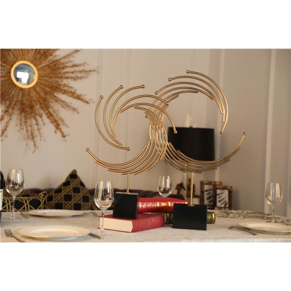 Iron Metal Golden Phoenix Sculpture For Home Interior