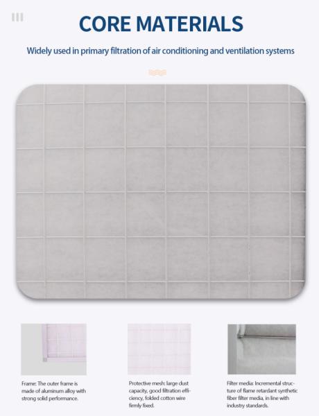 Quality Rectangular Airflow Capacity Non Woven Fabric Air Pre Filter With Chemical And Moisture Resistance for sale