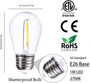China 2700K E26 E27 S14 Filament Bulb LED Lights Vintage For Outdoor wholesale