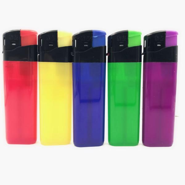 Transparent Color Electronic Lighter Cigarette Plastic Encendedores Lighter Bigger Size