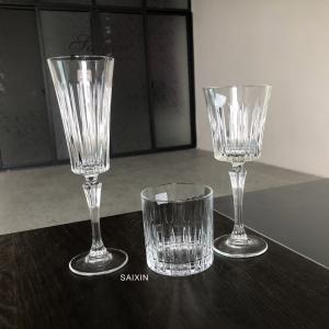 China Dining Wedding Table Charger Plates Clear Cut Republic  Crystal  Wine Glass wholesale