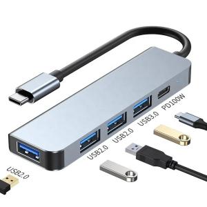China 9-In-1 USB C Type C Adapter Hub with 100W PD Charging and USB3.0 3*USB2.0 Output on sale