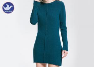 China Acrylic Cotton Womens Knitted Dresses , Long Sleeve Knitted Jumper Dress Mini Casual Style wholesale