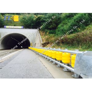 Removable Rolling Guardrail Barrier Anti Rust , Highway Roller Barrier